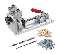 KATSU Kit de Gabarit de Trou de Poche, Kit de Gabarit de Perforation Portable pour Travail du Bois, Outil de Localisation de Poinçon de Positionneur de Perçage de Trou, avec Forets et Vis 105418