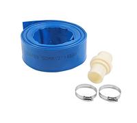 KATSU Layflat Tuyau de Refoulement 10 m x 50 mm, avec 2 Clips et Connecteur, Convient aux Pompes Submersibles et Pompes à eau pour étang de Drainage, Irrigation de Jardin, Piscine, Bleu 664463