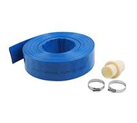 KATSU Layflat Tuyau de Refoulement 20 m x 50 mm, avec 2 Clips et Connecteur, Convient aux Pompes Submersibles et Pompes à eau pour étang de Drainage, Irrigation de Jardin, Piscine, Bleu 664465