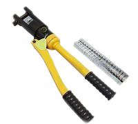 KATSU Pince à Sertir Hydraulique 12T avec 8 Matrices en Acier de 10-120 mm², Outil de Sertissage Hydraulique Haute Pression Manuel pour pour Bornes de Cosses en Cuivre Aluminium 416372