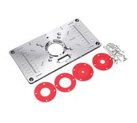 KATSU Plaque d'insertion de table de toupie en aluminium, Plaque de Défonceuse avec 4 Anneaux et Vis pour Bancs de Menuiserie