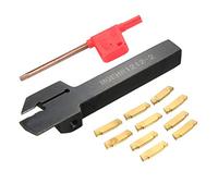 KATSU Plaquettes Indexables Porte-outil de Coupe de Tronçonnage de Tour avec 10 Plaquettes MGEHR1212-2 & MGMN200 Plaquettes pour Semi-finition, Finition 111102