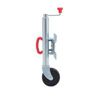 KATSU Roue Jockey 48 mm avec 6" Caoutchouc Solide Roue 350 Kg Capacité de Chargement avec Support, Robuste Accouplements de Caravane de Remorque de Voiture en Acier Galvanisé