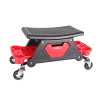 KATSU Tabouret d'atelier Mobile 136kg Capacité avec roulettes Pivotantes et Plateaux de Rangement d'Outils, Robuste Tabouret de Mécanicien Siège Roulant pour Réparation Auto Garage