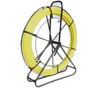 KATSU Tiges de conduit en fibre de verre 8 x 150 m avec support en acier et frein, outil d'installation de câble électrique en fibre de verre, enfileur de câble pour tuyauterie d'électricien