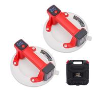 KATSU Tools 2x Ventouse Électrique 8", Affichage Numérique, Auto Start Stop, Silicone 3 Couches, Rechargeable, 200kg Charge, Soulève Verre Carrelage en Coffret Plastique