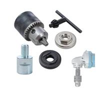 KATSU Tools Adaptateur de fixation pour meuleuse d'angle M14 femelle vers M10 mâle avec mandrin de perceuse de 10 mm et écrous à bride, convient aux embouts, disques de meulage, tampons de polissage