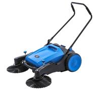 KATSU Tools Balayeuse Manuelle, 2 Brosses Latérales, Conteneur de Déchets de 55L, Largeur de Balayage de 1050mm, Manche Réglable et Pliable, Balayeuse pour Intérieur et Extérieur 335140