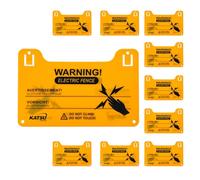 KATSU Tools Lot de 10 panneaux avertissement clôture électrique - plastique 200×128×2 mm