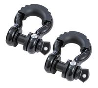 KATSU Tools Lot de 2 manilles de remorquage galvanisées robustes avec anneau en D de 3/4 po, capacité de 4,75 tonnes, pour véhicule tout-terrain 4X4, noir