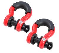 KATSU Tools Lot de 2 manilles de remorquage galvanisées Robustes avec Anneau en D de 3/4 po, capacité de 4,75 tonnes, pour la récupération Hors Route 4x4, Rouge