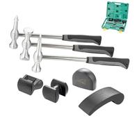 KATSU Tools Lot de 7 outils professionnels de réparation de carrosserie de voiture - Marteau de battement en alliage d'aluminium, chariots en nylon - Léger - pour débosselage et carrosserie de voiture