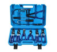 KATSU Tools Lot de 9 pinces de serrage flexibles pour automobile, longue portée, pince de retrait de fil à ressort, carburant, huile et tuyau d'eau, outils automobiles