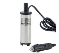 KATSU Tools Pompe à eau submersible en acier inoxydable 12 V 38 mm Pompe de transfert de carburant diesel avec prise de cigarette pour voiture camion bateau caravane huile fluide ravitaillement