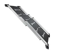 KATSU Tools Rampe pour Chien, capacité de Charge de 68 kg, en Alliage d'aluminium, Portable, Pliable, légère et antidérapante, 71-156 cm, Noir/Argent