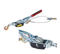 KATSU Tools Treuil à Câble à Cliquet Renforcé 5T, Câble Acier 3.5m x 6.3mm, 3 Crochets Acier, Système à Double Engrenage, pour Remorque et Secours de Véhicule 326014