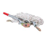 KATSU Tools Treuil à Cliquet Renforcé 3/4 T, Corde 15m x 15mm, 2 Crochets en Acier, Treuil de Traction pour Bateaux, Remorques, Bûches, Abattage d’Arbres et Plus