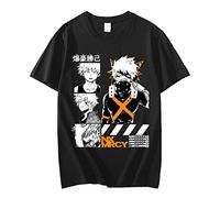 Katsuki Bakugou T-Shirt My Hero Academia Anime Graphique Homme Streetwear Harajuku Mode Décontracté Cool (Color 01,M)