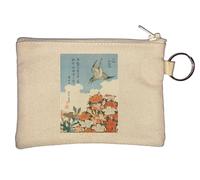 Katsushika Hokusai Cuckoo Azalées Porte-monnaie Beige