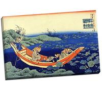 Katsushika Hokusai Impression sur toile Motif bateau de plaisance Grand format 76,2 x 50,8 cm