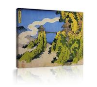 Katsushika Hokusai Pont suspendu encadré toile images 40x50cm