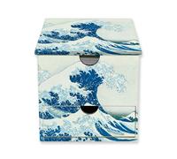 Katsushika Hokusai the Great Wave Flame Tree Memo Block in Box With Drawer