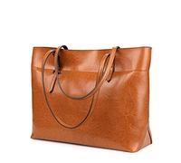 Kattee Sac Fourre-Tout Vintage en Cuir VéRitable Pour Femme Avec PoignéEs SupéRieures