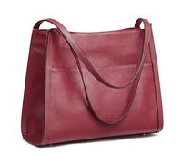 Kattee Sacs fourre-tout en cuir pour femme, sacs à main et sacs à main en cuir souple, rouge vin, Large, Élégant