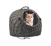 Vidaxl Cage De Transport Pour Chats Gris 45x35x35 Cm Saule Naturel