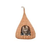 Kattenhuis met kussen tipi 40x60 cm natuurlijk wilgen170777