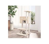 Kattenmeubel met sisal krabpalen 108,5 cm crÃmekleurig171597