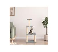 Kattenmeubel met sisal krabpalen 111 cm lichtgrijs171733