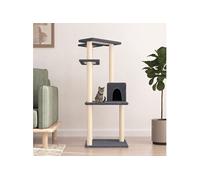 vidaXL Arbre à chat avec griffoirs en sisal gris foncé 123 cm 171785