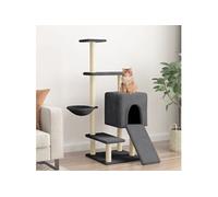 Vidaxl Arbre À Chat Avec Griffoirs En Sisal Gris Foncé 130,5 Cm Gris