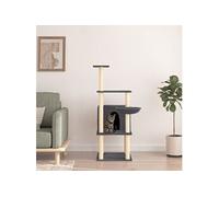 Kattenmeubel met sisal krabpalen 132 cm donkergrijs171728