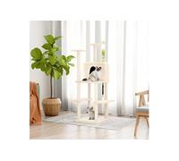 Kattenmeubel met sisal krabpalen 144,5 cm crÃmekleurig171630