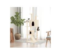 Kattenmeubel met sisal krabpalen 153 cm crÃmekleurig171693