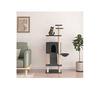Kattenmeubel met sisal krabpalen 153 cm donkergrijs171752