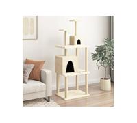 Kattenmeubel met sisal krabpalen 167 cm crÃmekleurig 172067