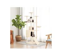 Kattenmeubel met sisal krabpalen 175 cm crÃmekleurig171684