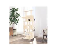 Kattenmeubel met sisal krabpalen 180 cm crÃmekleurig171600