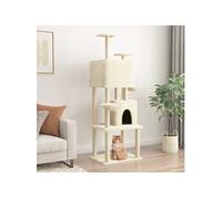 Kattenmeubel met sisal krabpalen 180 cm crÃmekleurig172031