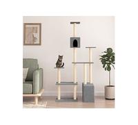 Kattenmeubel met sisal krabpalen 180 cm lichtgrijs171775