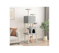 vidaXL Arbre à chat avec griffoirs en sisal Gris clair 180 cm