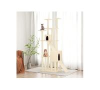 Kattenmeubel met sisal krabpalen 190 cm crÃmekleurig171648