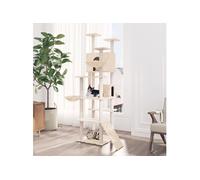 vidaXL Arbre à chat 171594 avec griffoirs en sisal Crème 191 cm
