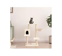 Kattenmeubel met sisal krabpalen 82,5 cm crÃmekleurig172385