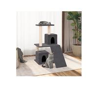 Vidaxl Arbre À Chat Avec Griffoirs En Sisal Gris Foncé 82 Cm