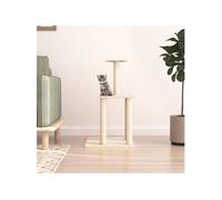 Kattenmeubel met sisal krabpalen 85,5 cm crÃmekleurig171738