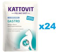 KATTOVIT Feline Diet Gastro Aliments humides à base de canard et de riz pour les chats souffrant de problèmes gastriques 24x85 g